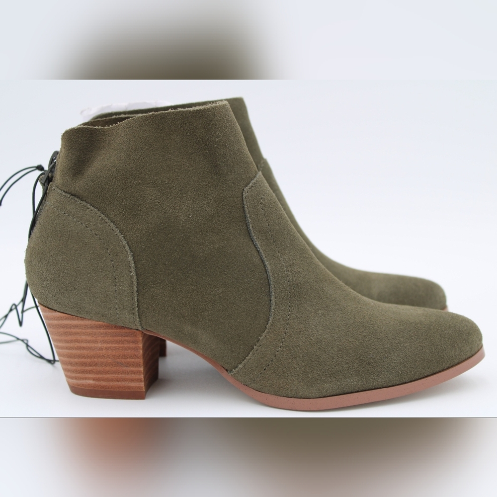 Violet & Red “Cupid” Bootie – Olive Green Suede – Size 6 - Picture 5 of 11